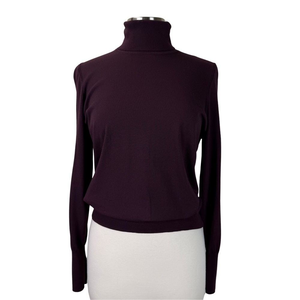 Express Dark Purple Lightweight Fine Knit Turtleneck Sweater Large